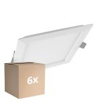 Confezione Multipack 6x Ledvance Downlight LED Slim Piazza SQ210 18W 1530lm 120D - 830 Luce Calda -  