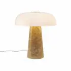 DFTP by Nordlux Lampada Da Tavolo Glossy Marmo e Vetro Beige | 220mm - Adatto per 1x E14